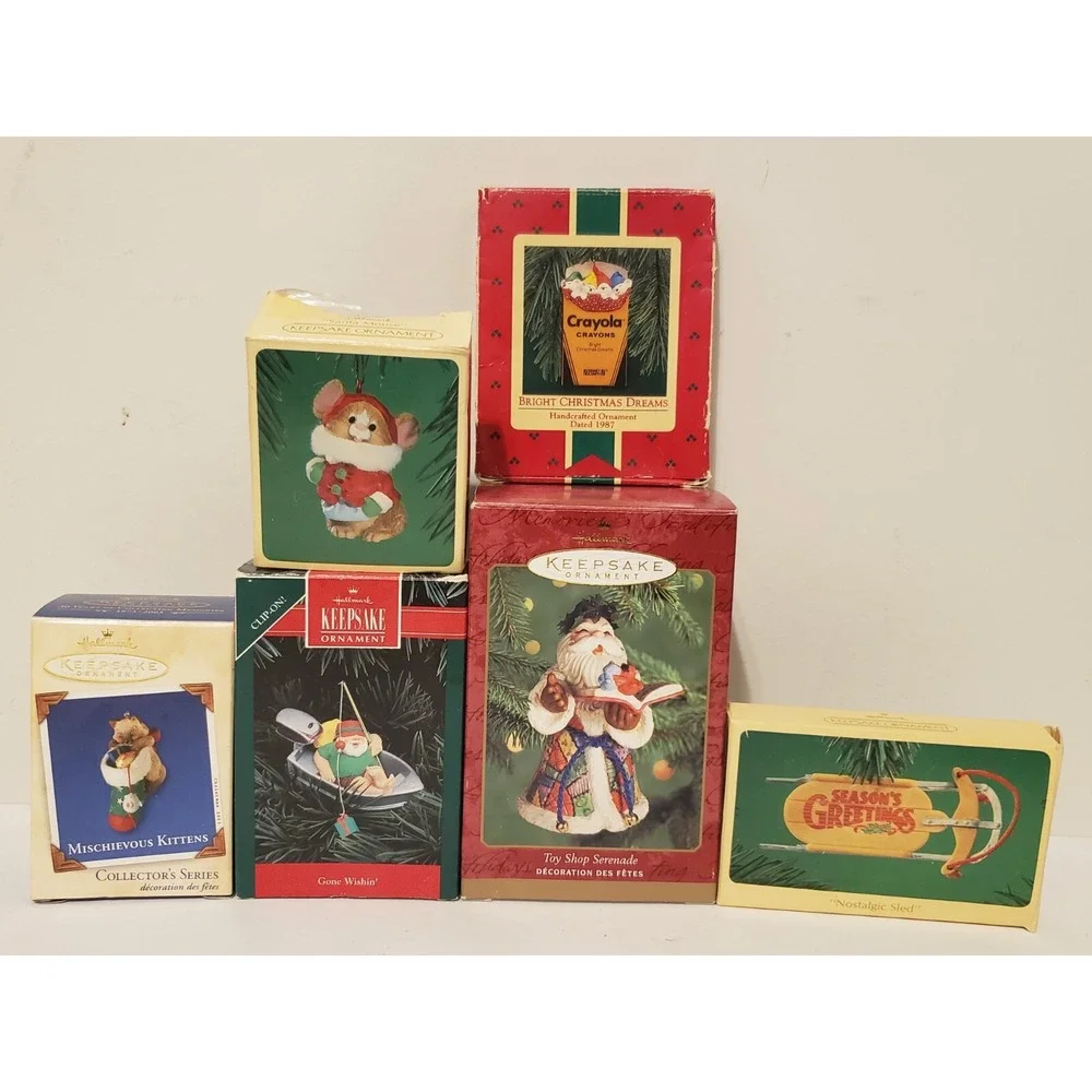 Lot Of 6 Vintage Hallmark Keepsake Ornaments‎ /w Boxes Holiday Christmas